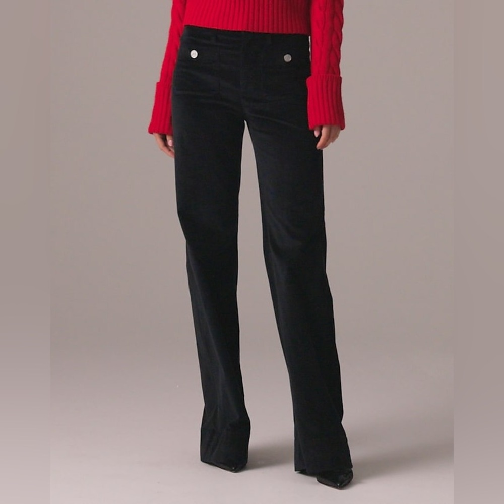 NWT J.Crew Wide-leg velvet Sailor trouser